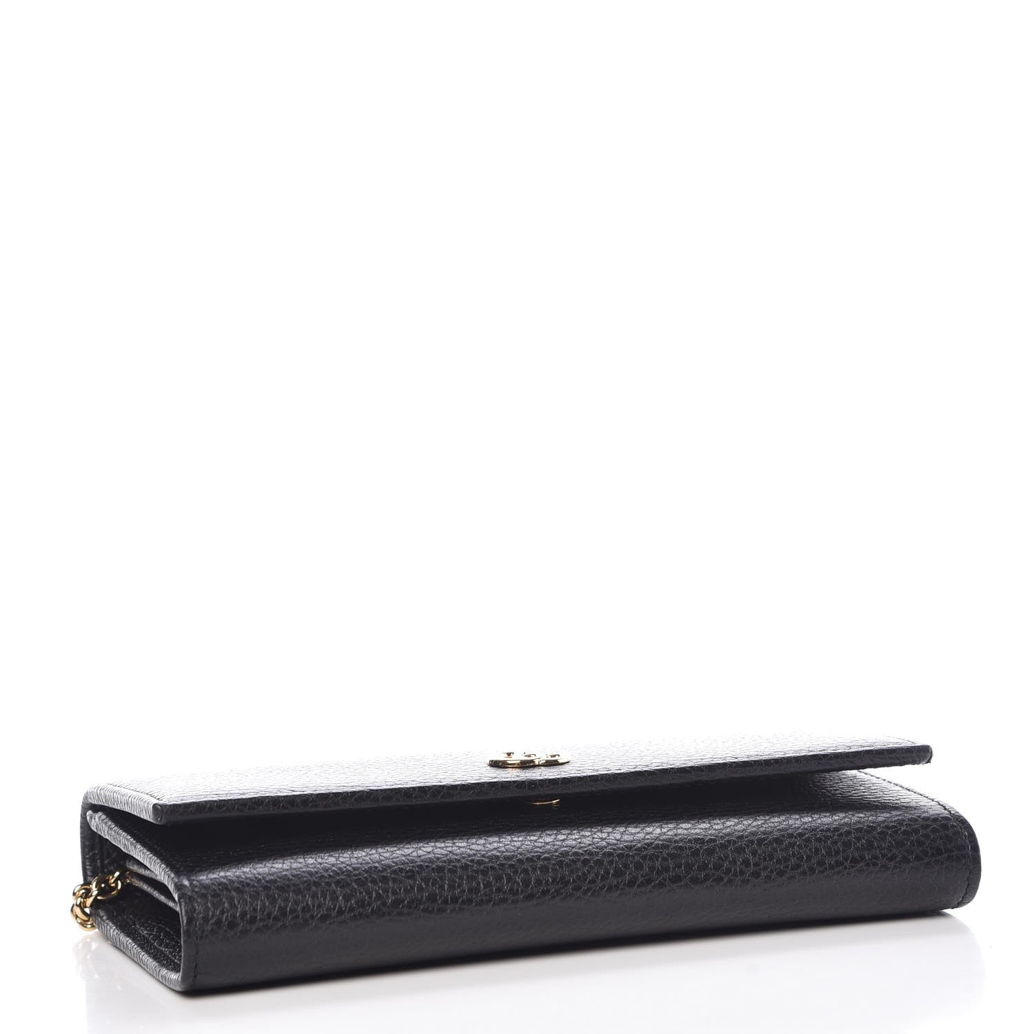 Gucci Calfskin Petite GG Marmont Wallet Chain Bag Black 4 of 9