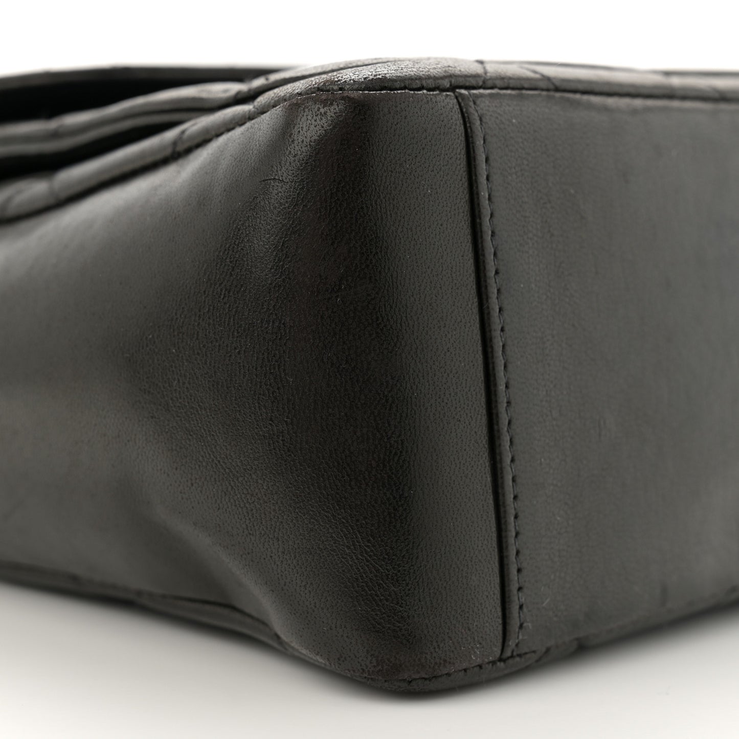 Lambskin Quilted Double Pocket Shoulder Bag Black