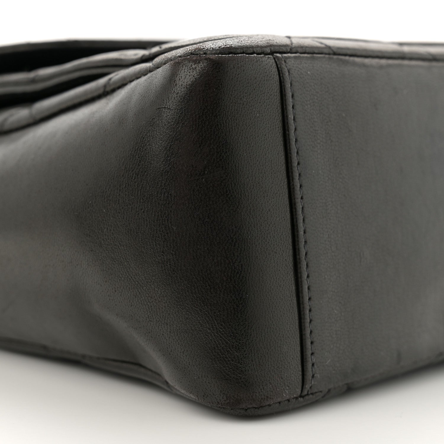 Chanel Lambskin Quilted Double Pocket Shoulder Bag Black 9 of 14