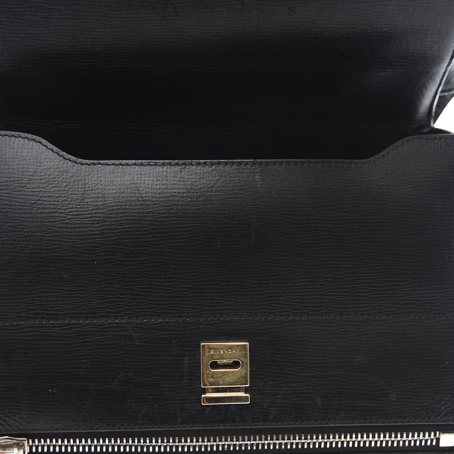 Textured Calfskin Medium Pandora Box Crossbody Bag Black