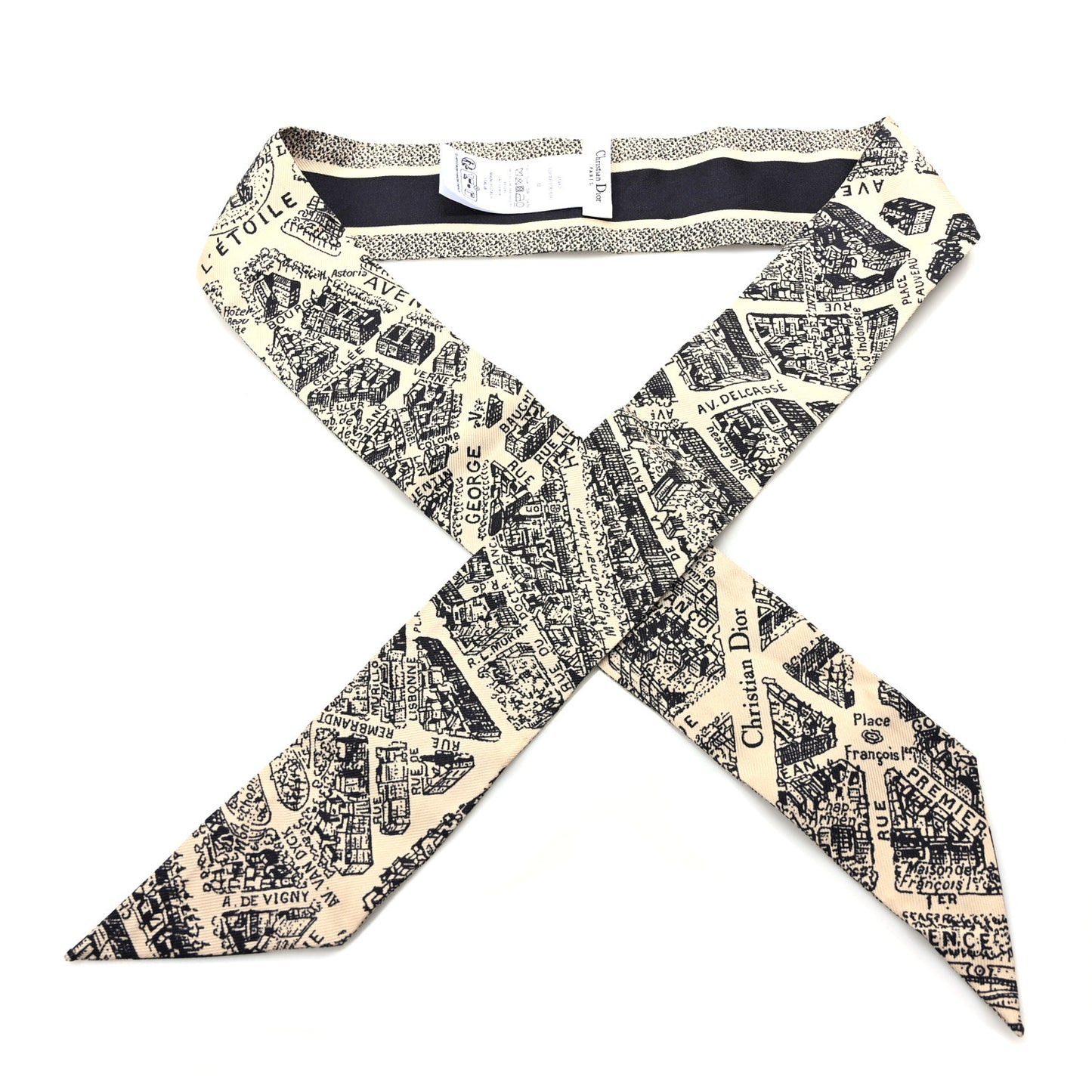 Silk Plan De Paris Mitzah Scarf Beige Black