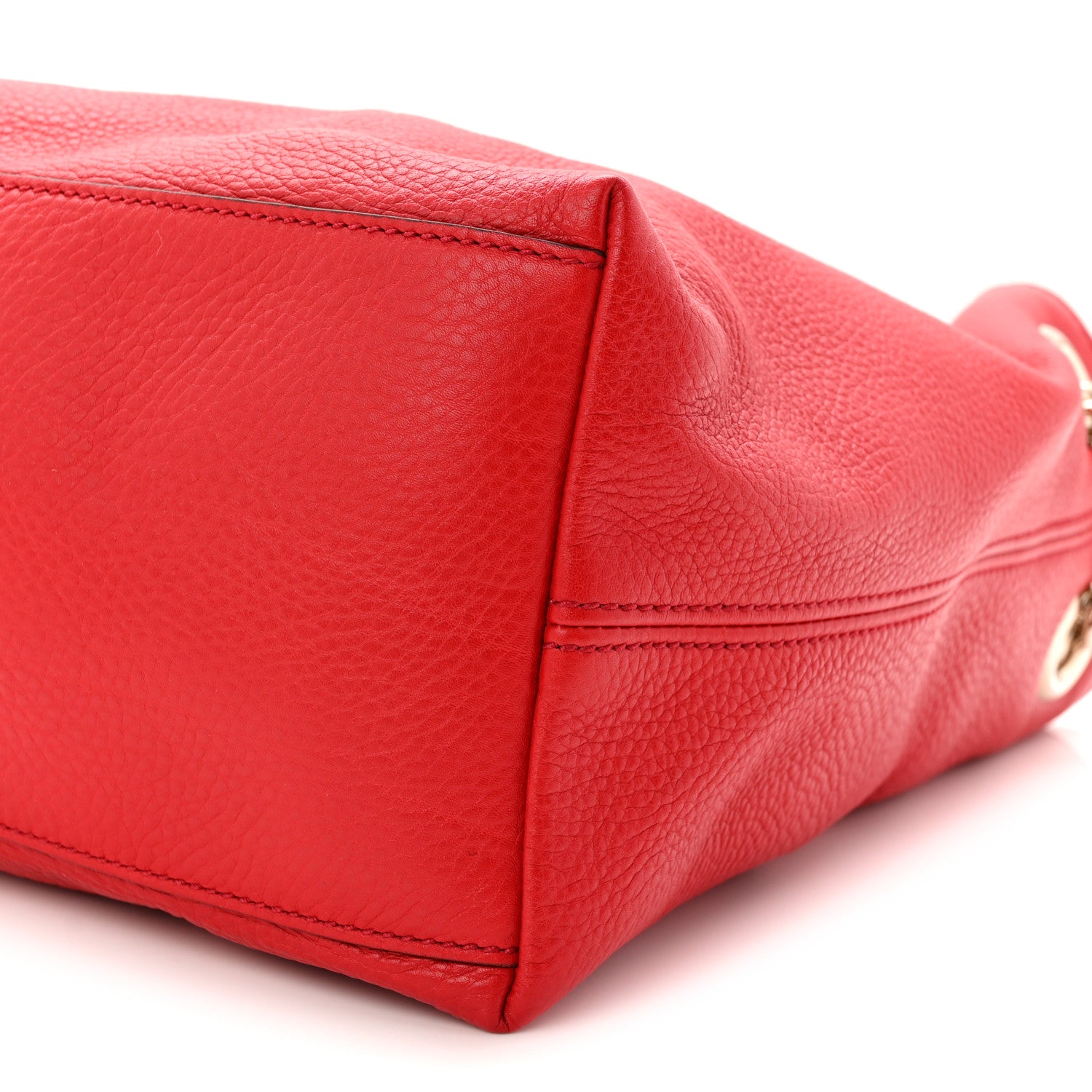 Gucci Pebbled Calfskin Medium Soho Chain Shoulder Bag Tabasco Red 10 of 10