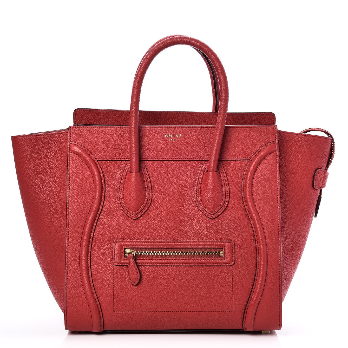 Baby Drummed Calfskin Mini Luggage Red