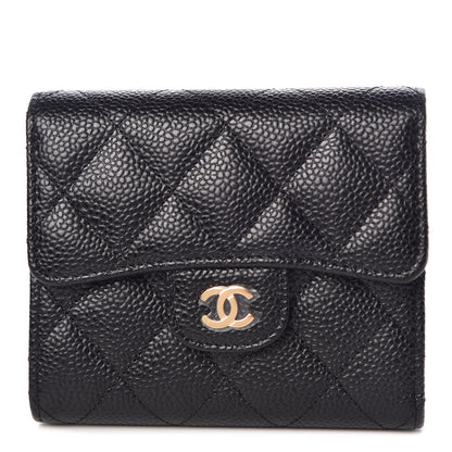 Chanel Caviar Quilted Compact Flap Wallet Black 1 of 9
