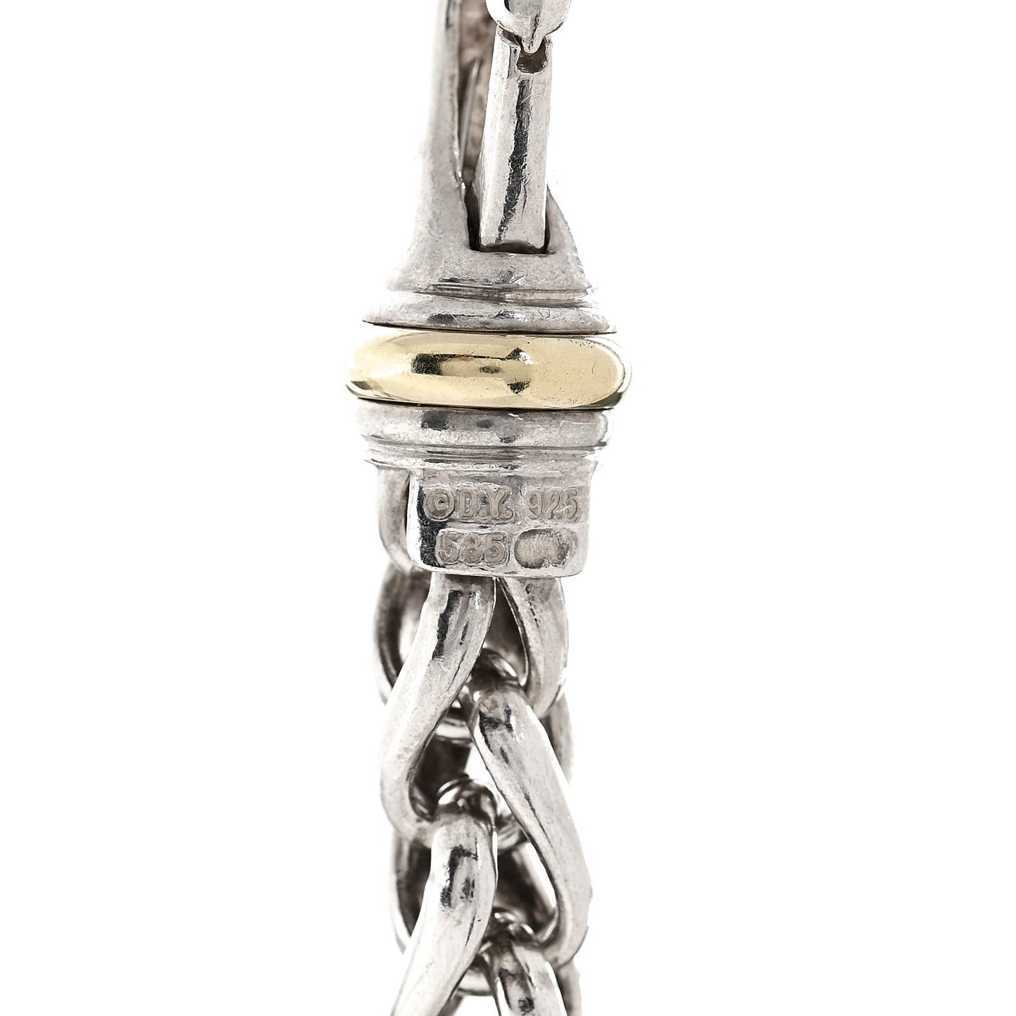 Sterling Silver 14K Yellow Gold 8mm Wheat Chain Necklace