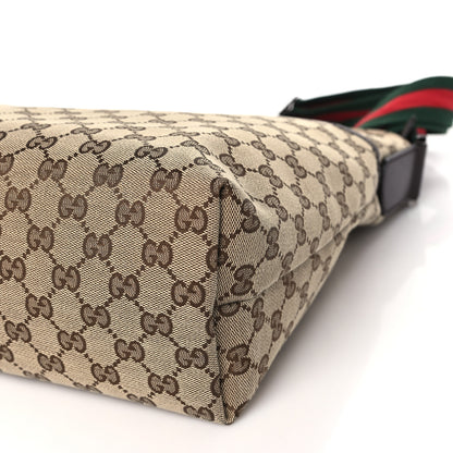 Gucci Monogram Web Medium Flat Messenger Bag Brown 10 of 10