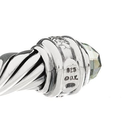 David Yurman Sterling Silver Diamond Prasiolite 7mm Cable Classics Bracelet 3 of 3