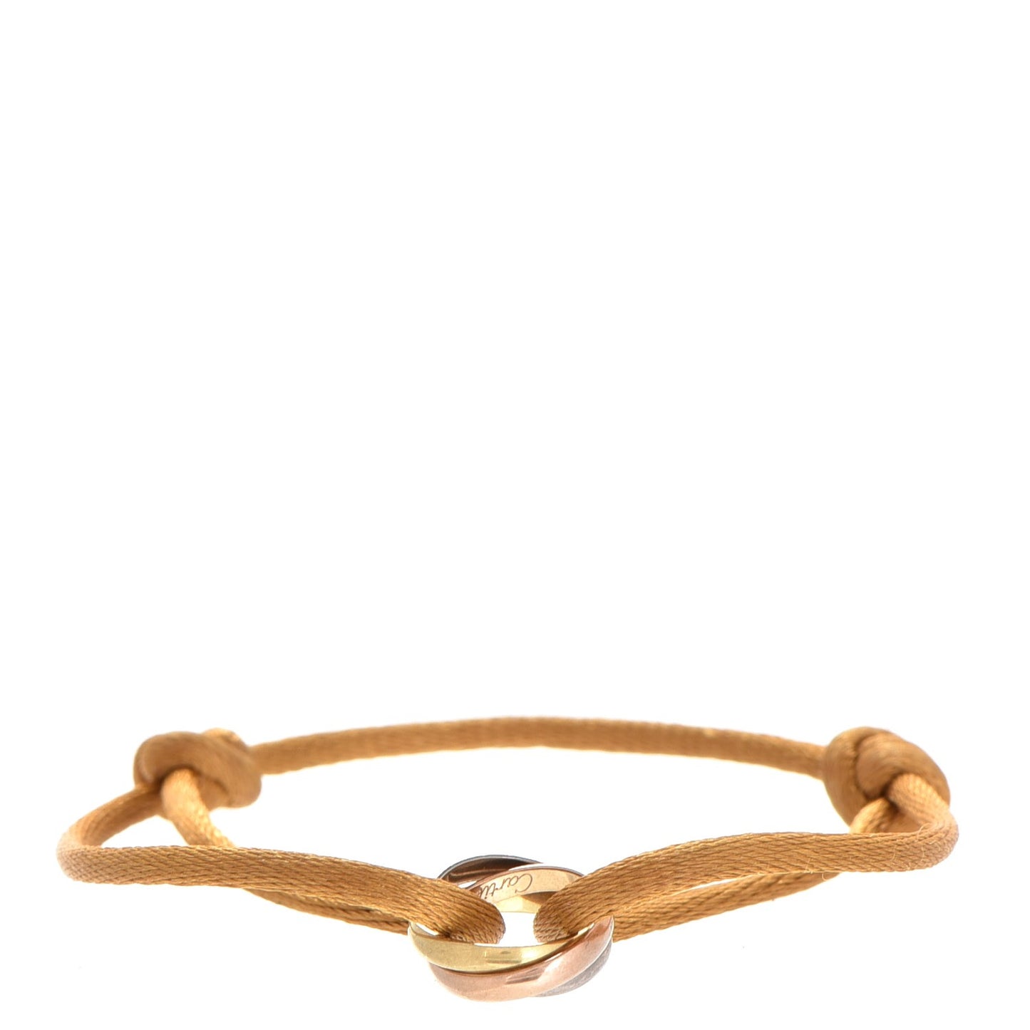 18K Pink Yellow White Gold Trinity Adjustable Cord Bracelet Gold