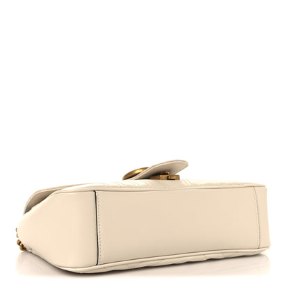 Gucci Calfskin Matelasse Small GG Marmont Shoulder Bag White 4 of 11