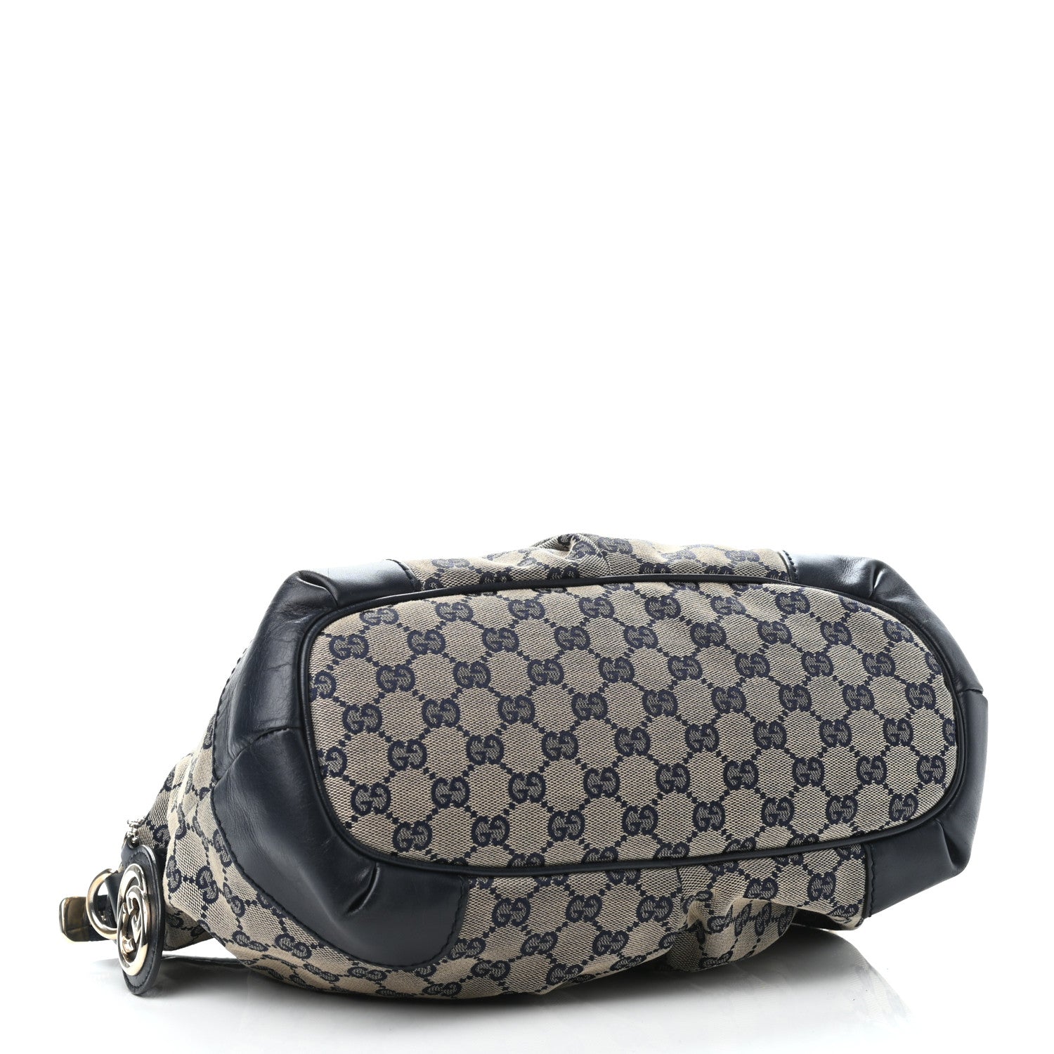 Gucci Monogram Margaux Calfskin Medium Sukey Top Handle Bag Beige Blue 3 of 4