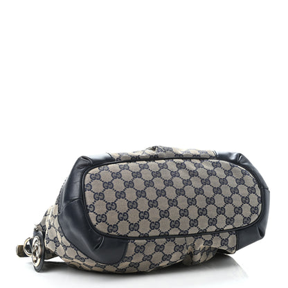 Gucci Monogram Margaux Calfskin Medium Sukey Top Handle Bag Beige Blue 3 of 4