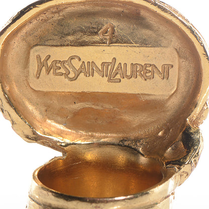 Saint Laurent Glass Cabochon Arty Ovale Ring 4 Gold Turquoise 4 of 5