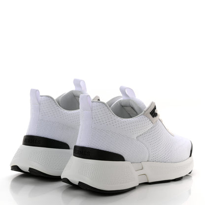 Hermes Technical Knit Suede Heros Sneakers 36 White 4 of 10