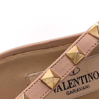 Valentino Garavani Calfskin Nappa Rockstud Ankle Strap Pumps 38.5 Poudre 11 of 12