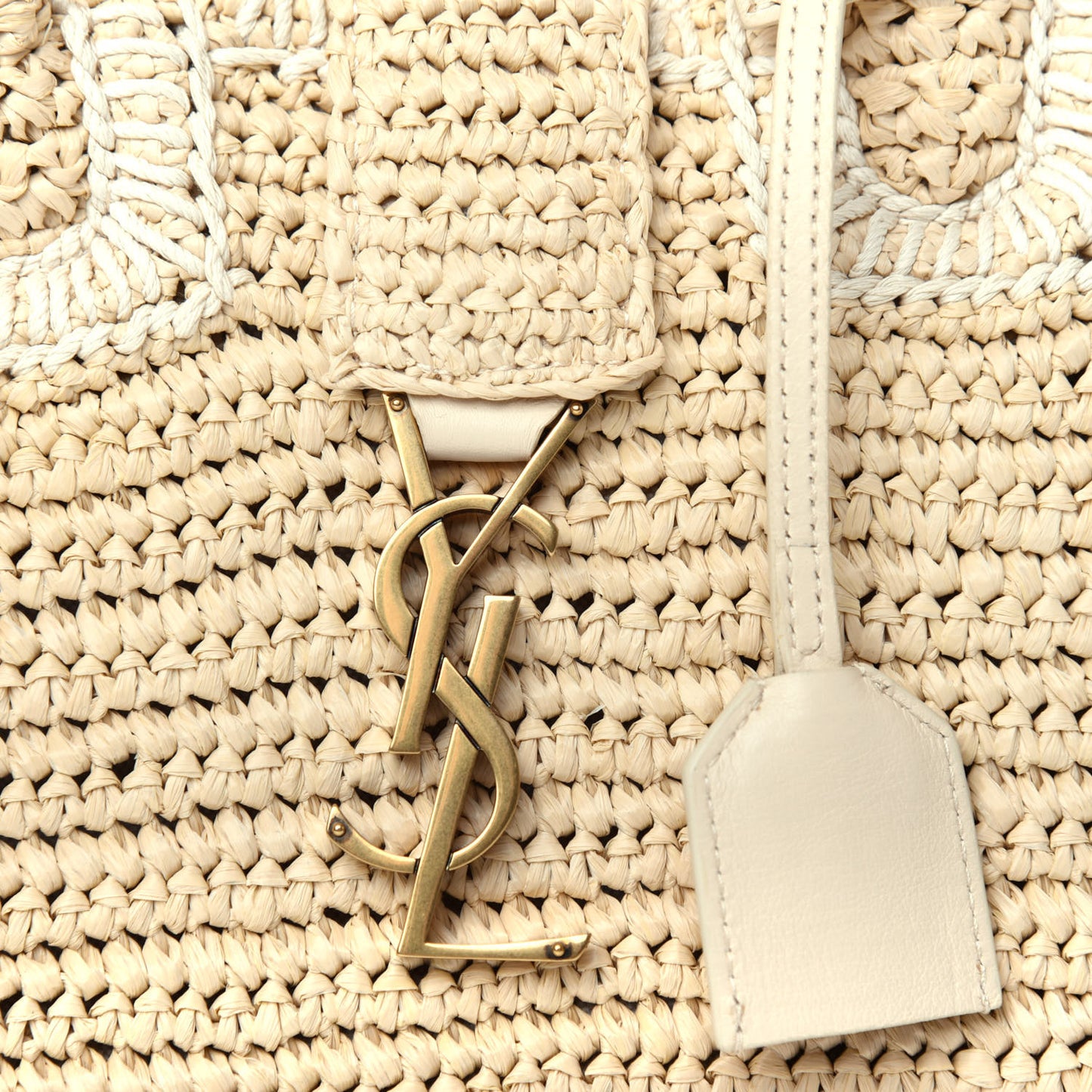 Raffia Baby Monogram Downtown Cabas Naturale