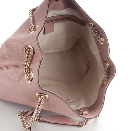 Gucci Pebbled Calfskin Medium Soho Chain Shoulder Bag Dark Cipria 5 of 8