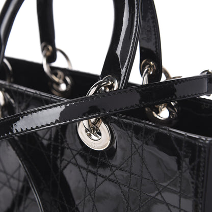Christian Dior Patent Cannage Stitched Large Lady Dior Black 13 of 15