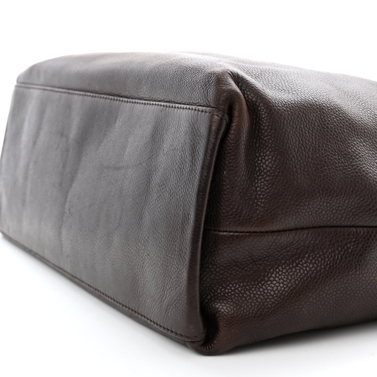 Caviar CC Stitched Tote Dark Brown