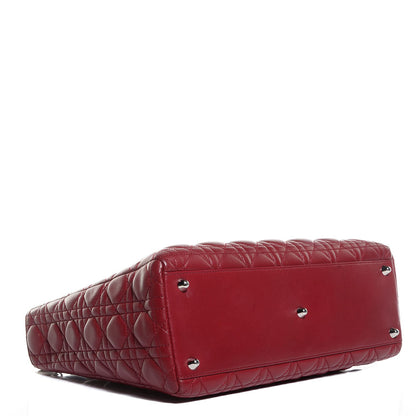 Christian Dior Lambskin Cannage Large Lady Dior Red 4 of 9