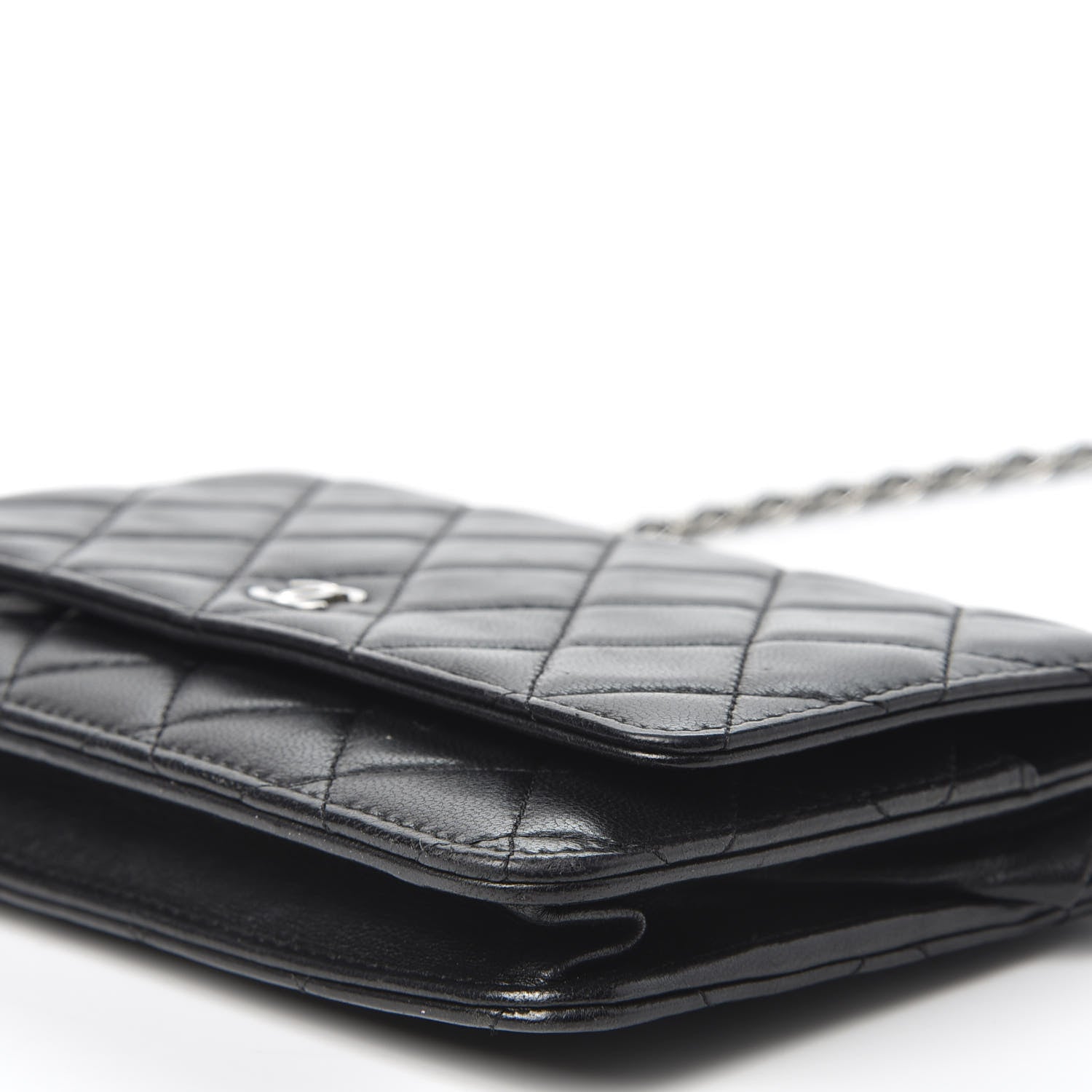 Chanel Lambskin Quilted Wallet On Chain WOC Black 6 of 11