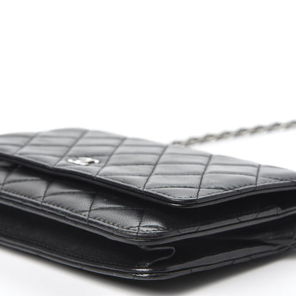 Chanel Lambskin Quilted Wallet On Chain WOC Black 6 of 11