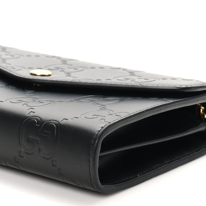 Gucci Calfskin GG Debossed Chain Wallet Black 9 of 9