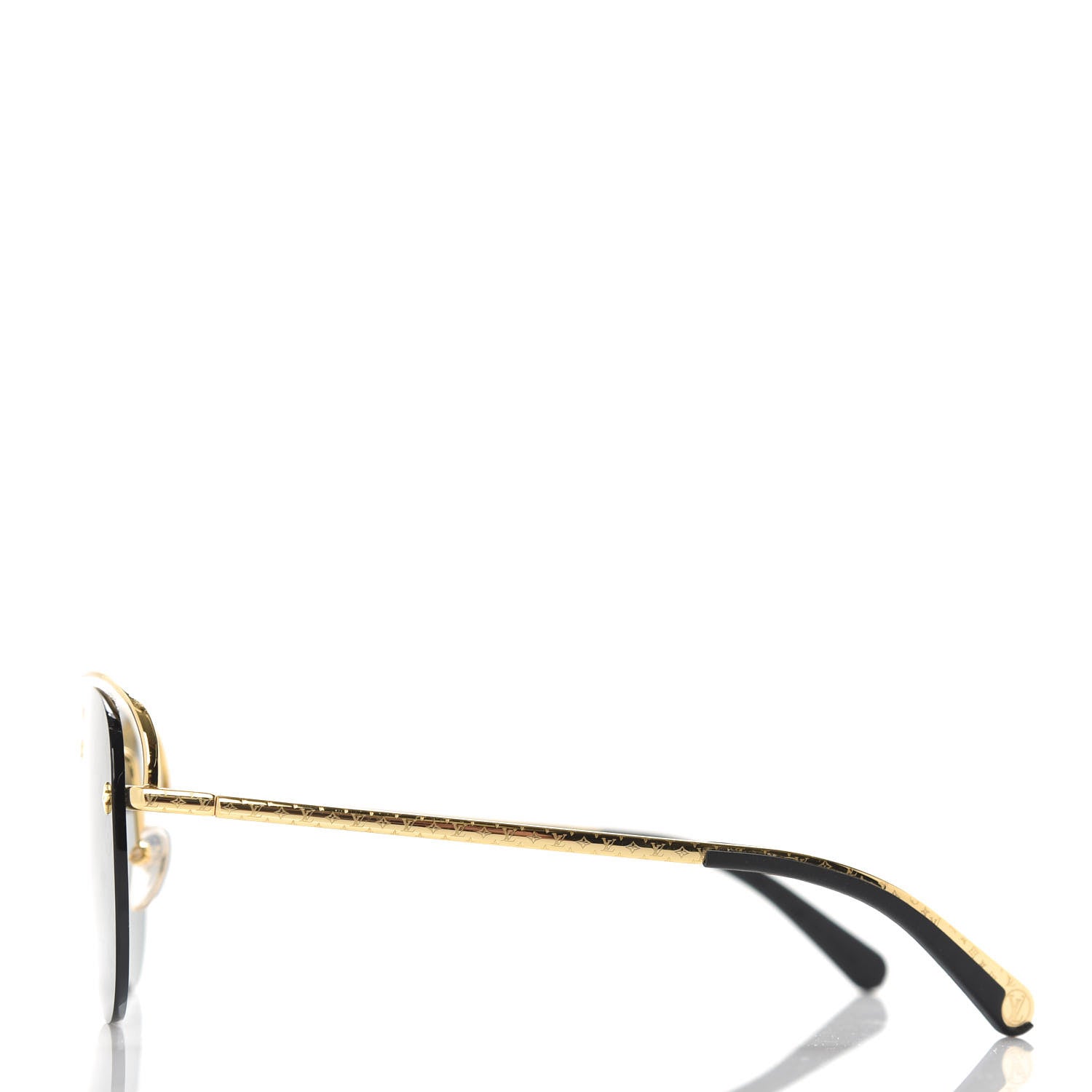 Louis Vuitton Metal Monogram Grease Sunglasses Z1172W Gold 3 of 8