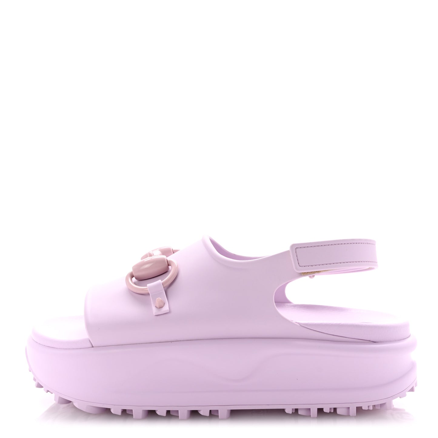 Soft Rubber Horsebit Touch Womens Strapped Sandals 40 Talc Pink