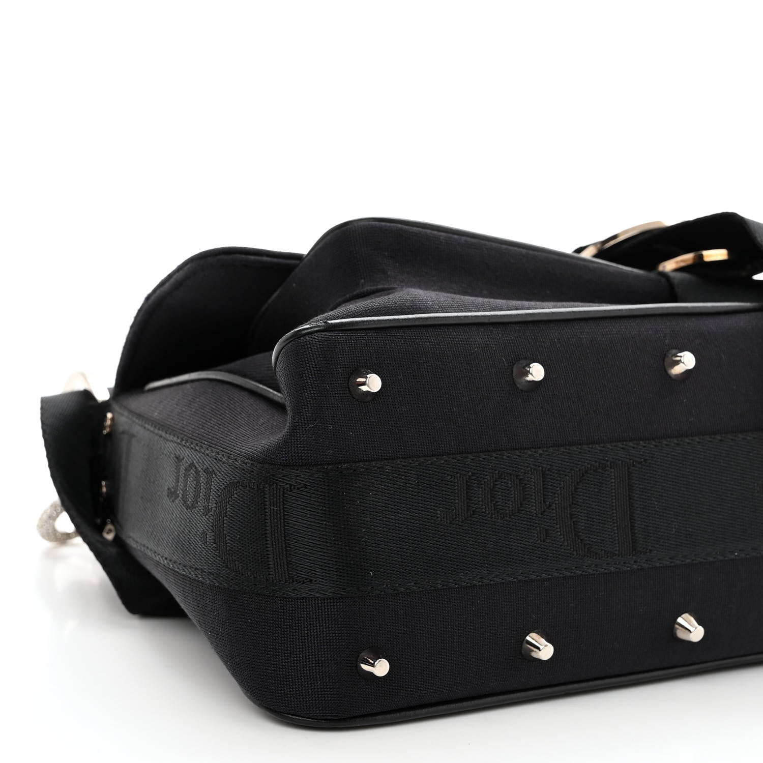 Christian Dior Silk Jersey Crystal Hardcore Clutch Black 8 of 12