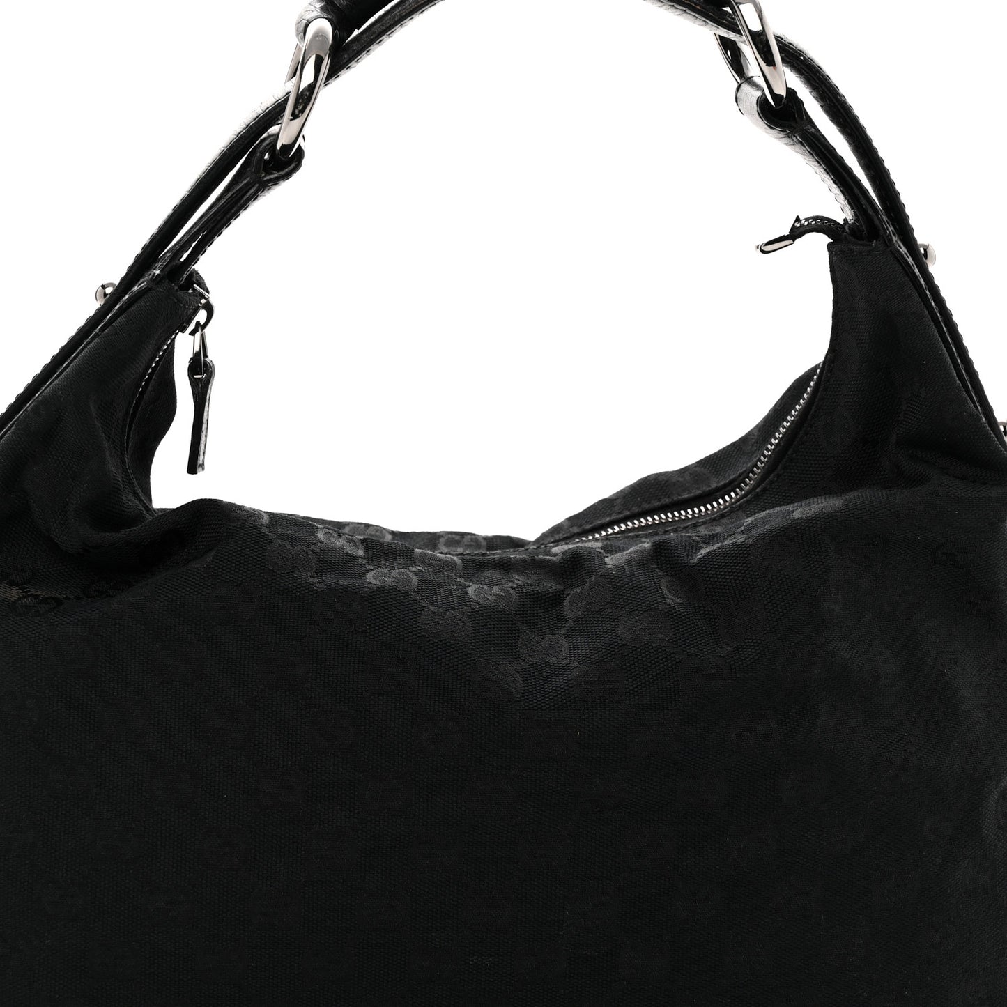 Monogram Medium Horsebit Chain Hobo Black