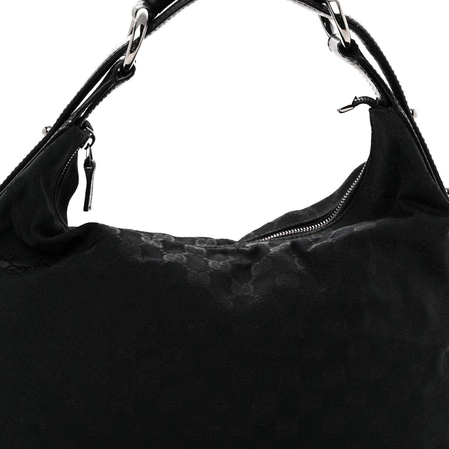 Gucci Monogram Medium Horsebit Chain Hobo Black 8 of 13