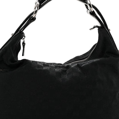 Gucci Monogram Medium Horsebit Chain Hobo Black 8 of 13