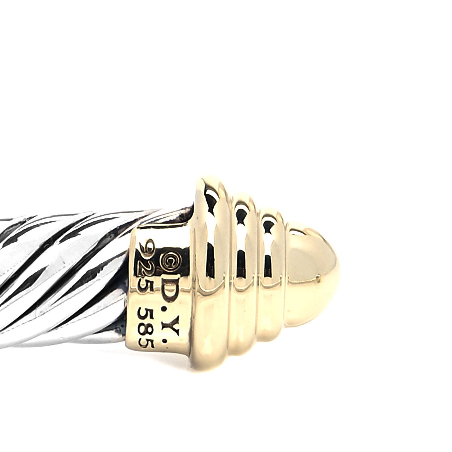 Sterling Silver 14K Yellow Gold 5mm Cable Classics Bracelet