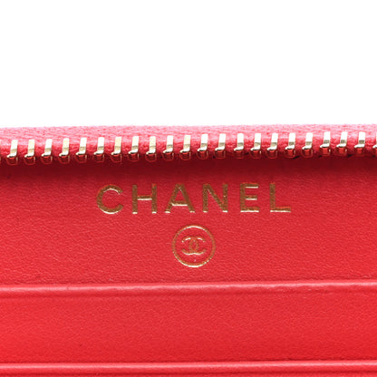 Chanel Caviar Quilted In & Out Zip Around Wallet Red 6 of 7