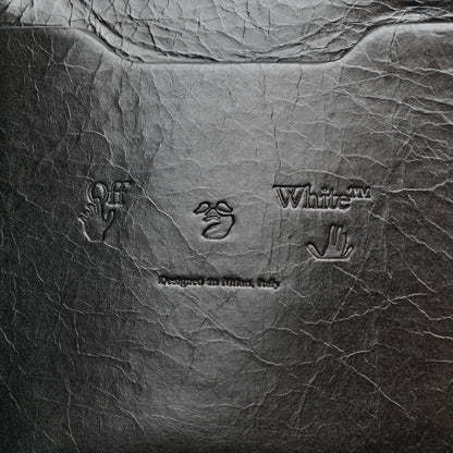 Off-White Calfskin Binder Shopper Tote Black 6 of 10