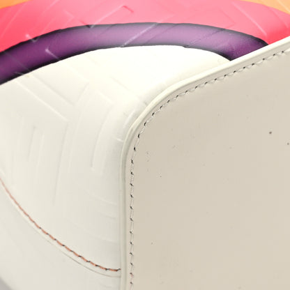 Fendi Vitello King F is Fendi FF Embossed Striped Mini Mon Tresor Bucket Bag Light Rose Multicolor White Ice 7 of 10