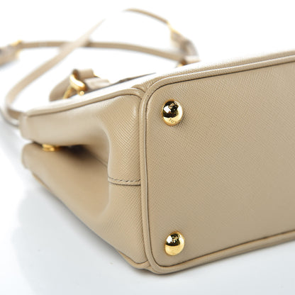 Prada Saffiano Lux Micro Galleria Double Zip Tote Sabbia 8 of 9