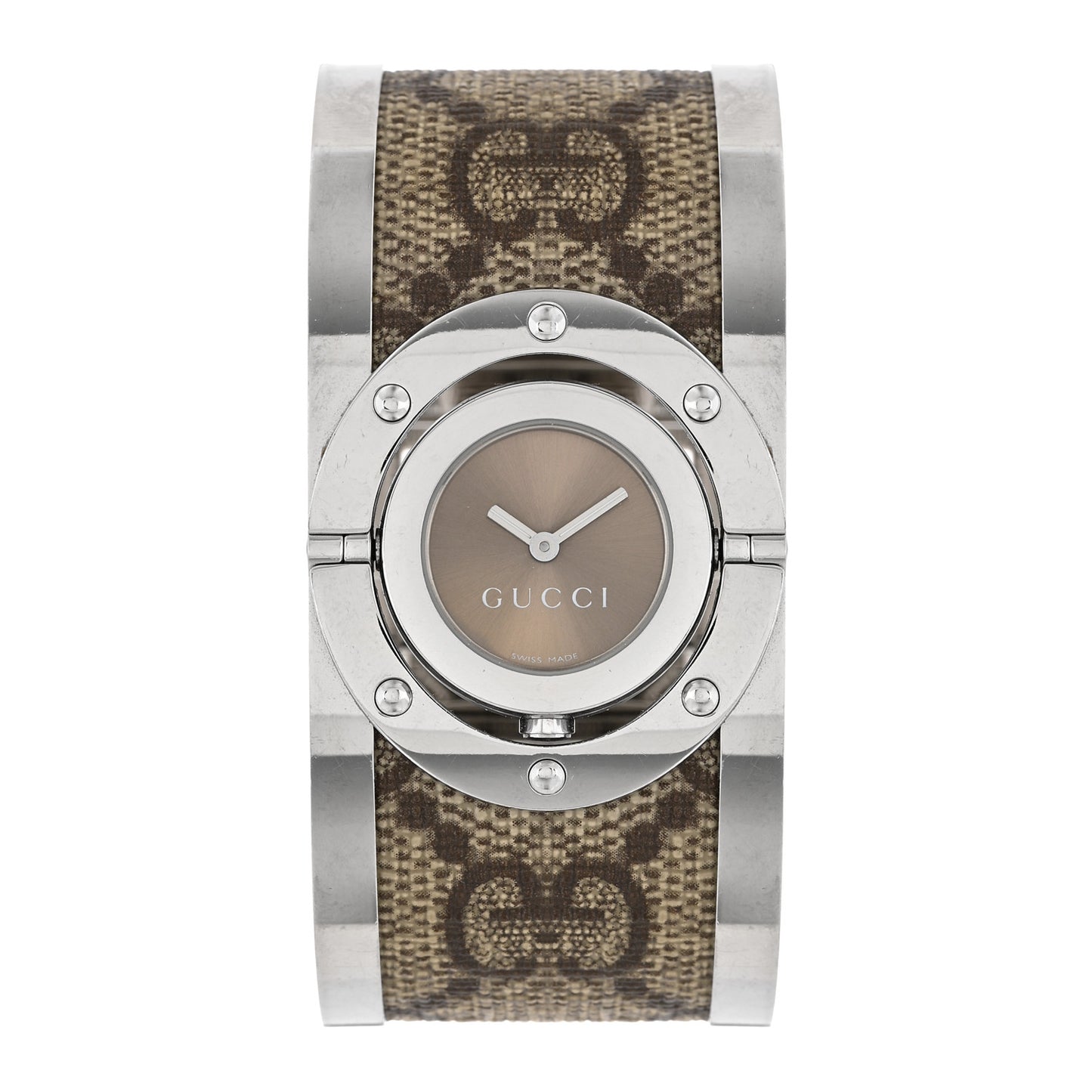 Stainless Steel Canvas 33mm Twirl Monogram Quartz Watch Brown