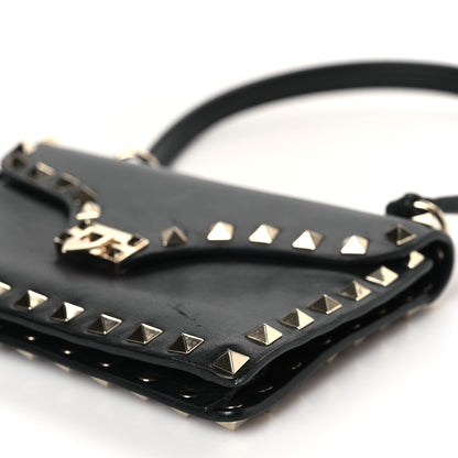 Valentino Garavani Vitello Mini Rockstud Shoulder Flap Bag Black 8 of 9