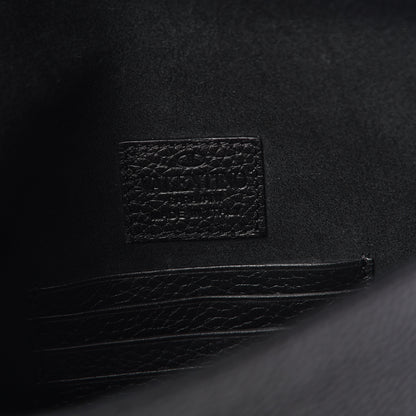Valentino Garavani Pebbled Calfskin Large Rockstud Envelope Clutch Black 6 of 9