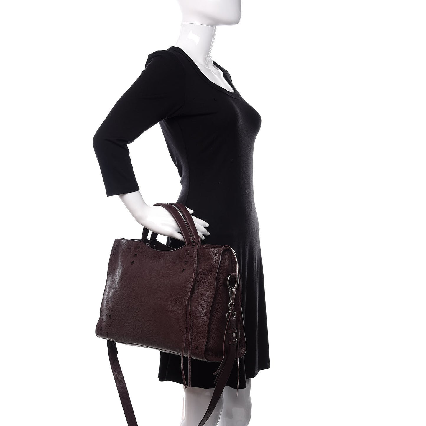 Veau Grana Perforated Blackout Hardware City Rouge Acajou