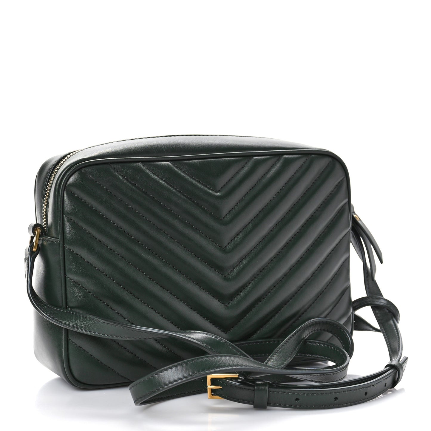 Calfskin Matelasse Monogram Lou Camera Bag Vert Fonce