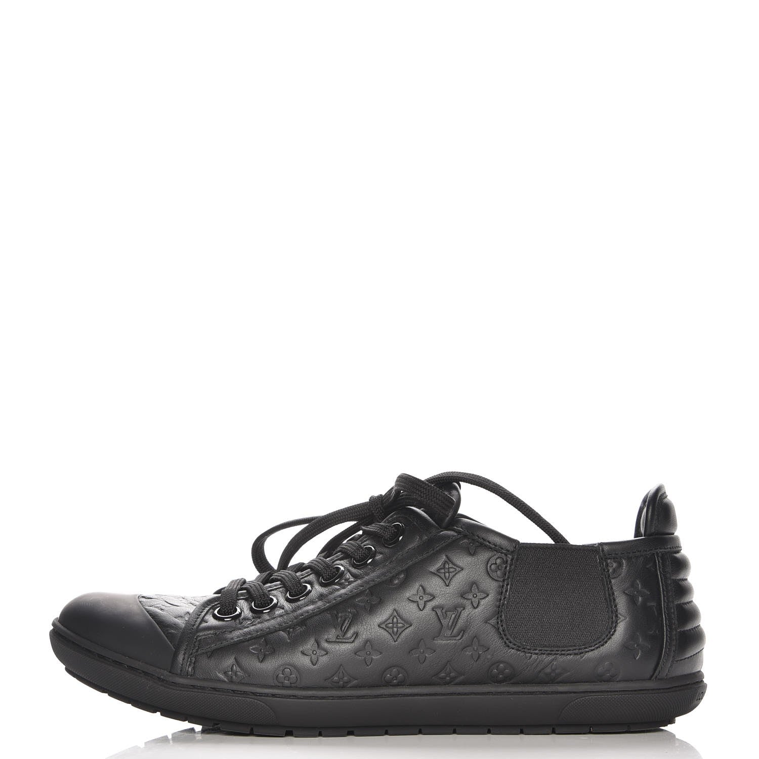 Louis Vuitton Calfskin Embossed Monogram Toucan Sneakers 38 Black 1 of 6