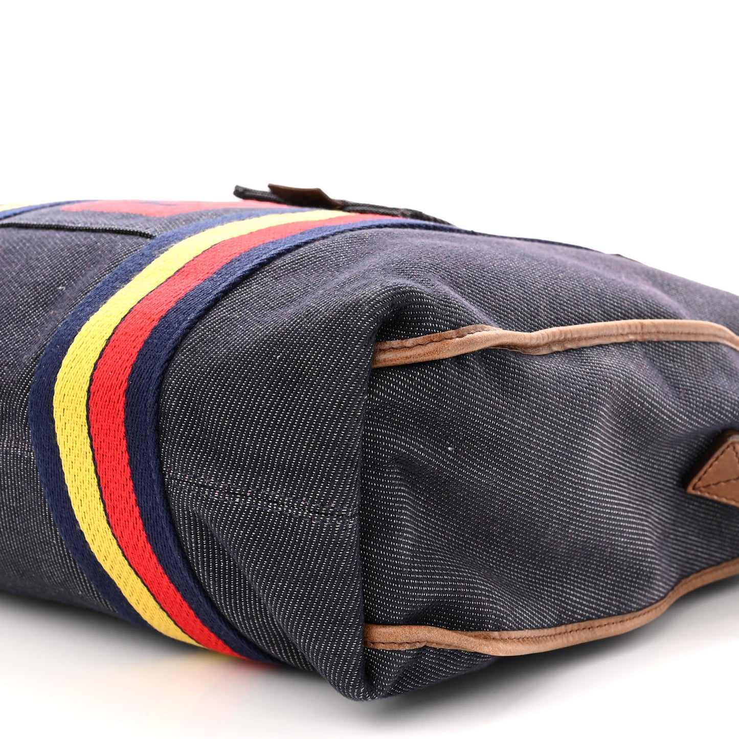 Denim Vitello Patchwork Convertible Tote Bag Blue Multicolor