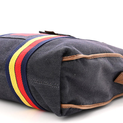 Fendi Denim Vitello Patchwork Convertible Tote Bag Blue Multicolor 9 of 9