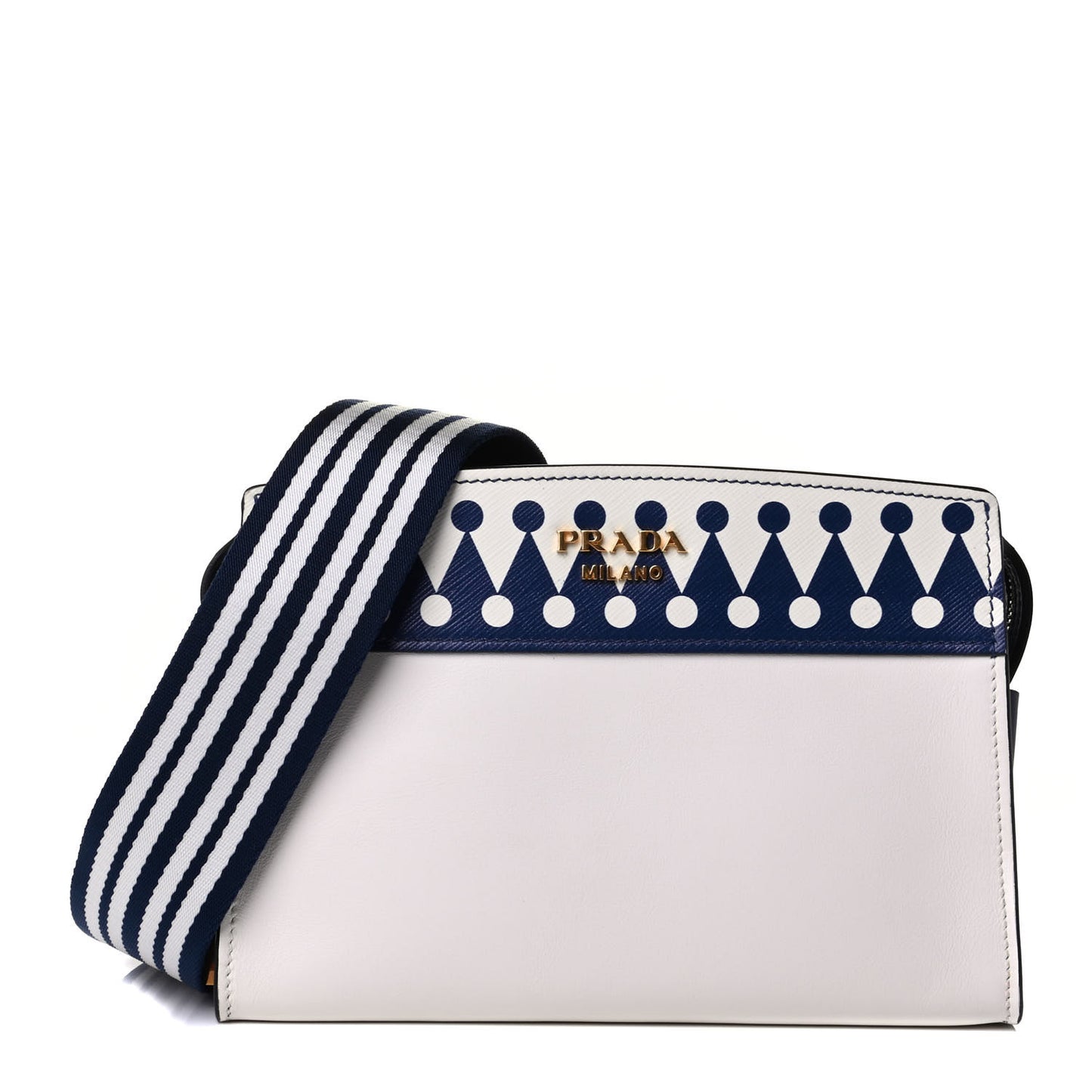 City Calf Saffiano Greche Shoulder Bag White Viola