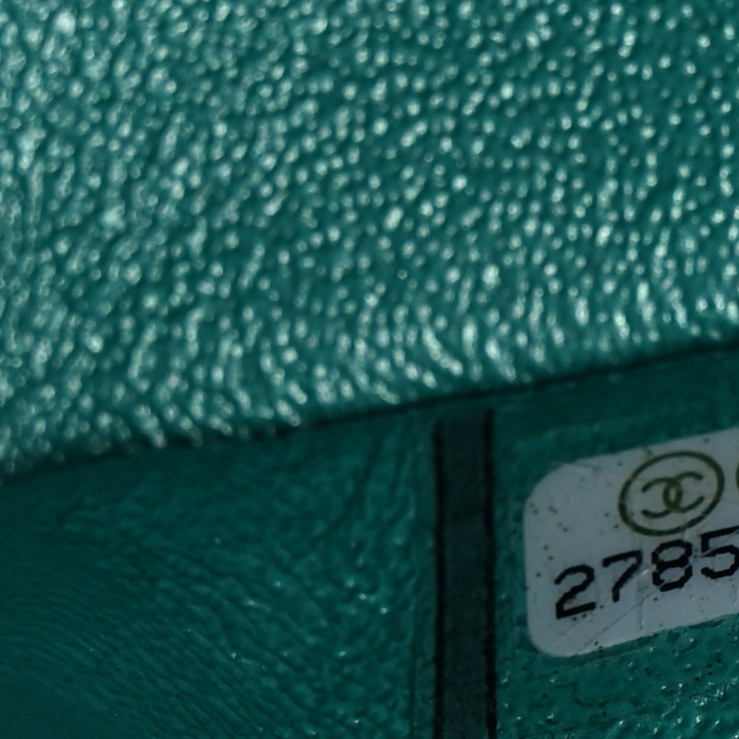 Iridescent Caviar Quilted Medium Double Flap Green