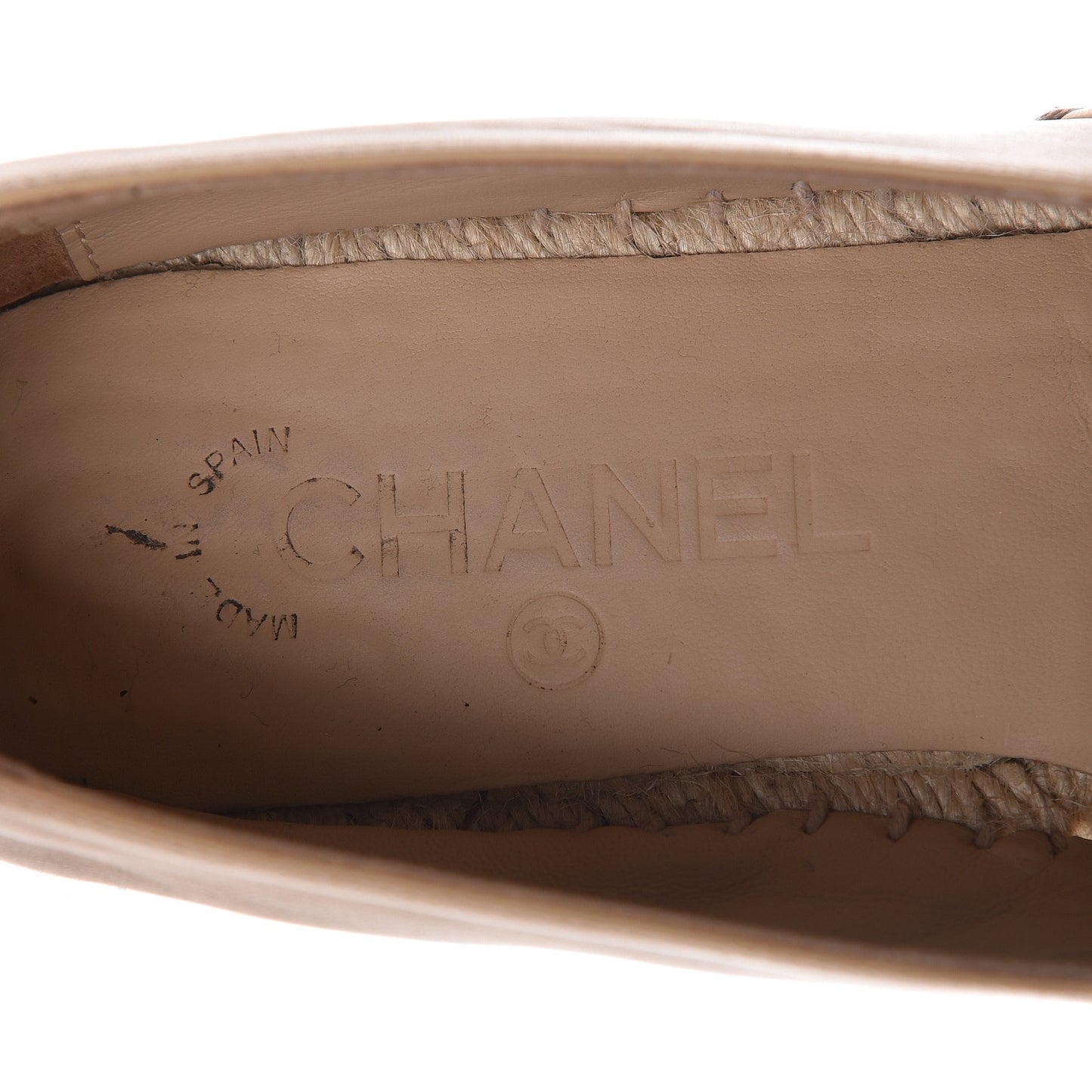 Lambskin CC Espadrilles 40 Beige Black