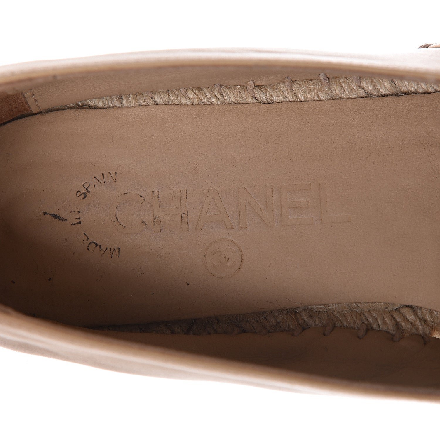 Chanel Lambskin CC Espadrilles 40 Beige Black 5 of 15