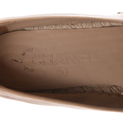 Chanel Lambskin CC Espadrilles 40 Beige Black 5 of 15